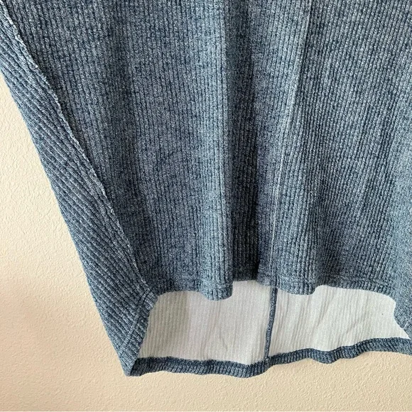 FREE PEOPLE Easy V Pullover Sweatshirt L Ribbed Oversized Slouchy Boho Beach - Picture 9 of 11